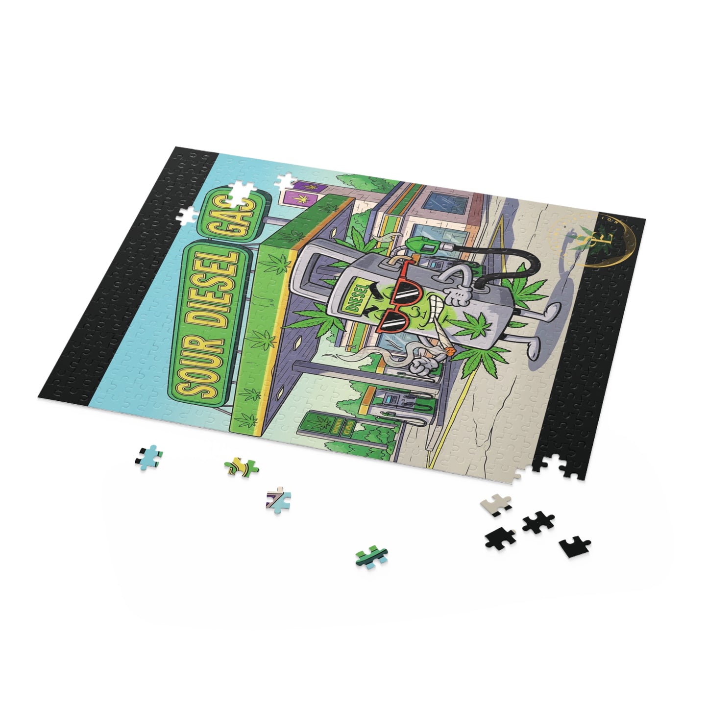 Sour Diesel Gas Puzzle, 120-500 Piece Jigsaw, Fun Gift for Potheads & Gamers