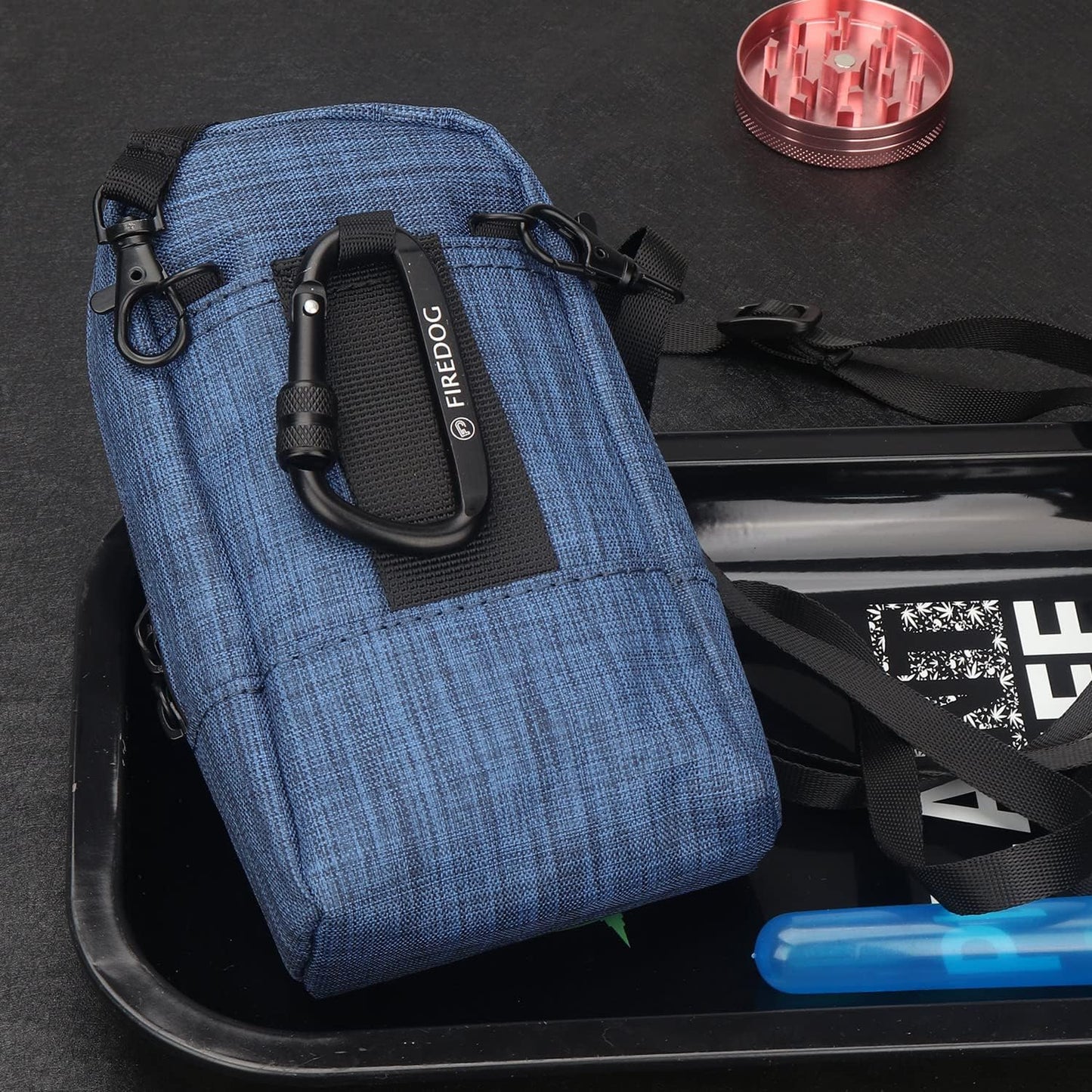 Smell Proof Bag, Odor Proof Pouch Dog Tested Mini Stash Crossbody Bags for Travel Storage(Bright Blue)