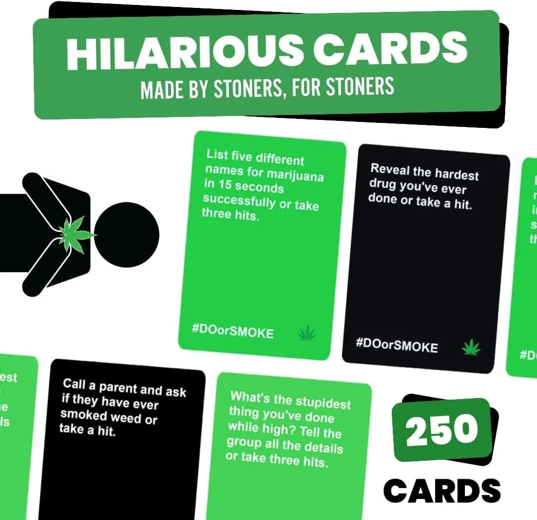 Do Or Smoke, Win or Get Baked Card Game Party Game for Adults with 250 Challenge Cards