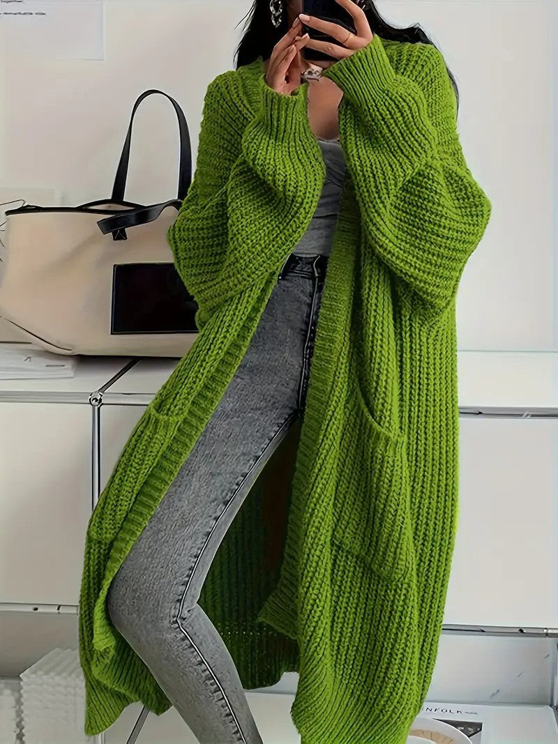 Autumn And Winter Lazy Style Long Cardigan Sweater For Women, Loose And Versatile, Long Sleeve Knitted Cardigan. - Sublime Elevation