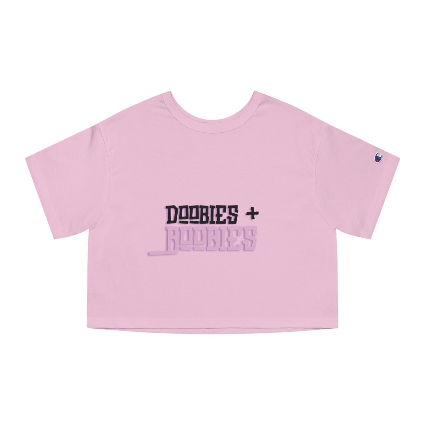 Cropped T-Shirt with Playful Design, Doobies + Boobies Tee, Trendy Women's Shirt, Summer Casual Fashion, Gift for Friends