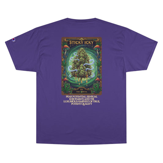 Sticky Icky Potent Vibes Champion T-Shirt, Cannabis Tee, Gift for Stoners, Unique Graphic Tee, 420 Apparel, Summer Festival Clothing