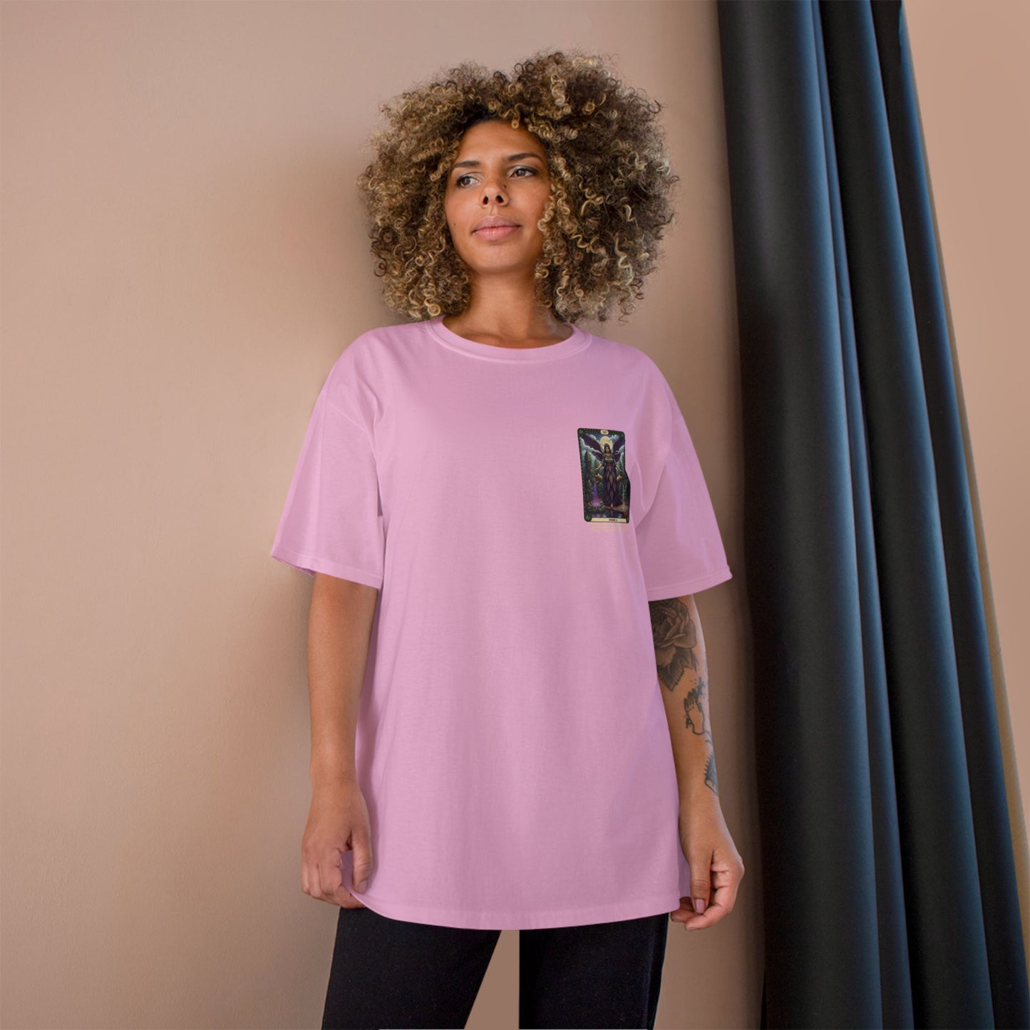 Indica Tarot Champion T-Shirt with Unique Angel Design, Spiritual Tee, Inspirational Fashion, Casual Wear, Gift for Him/Her, Relaxed Fit