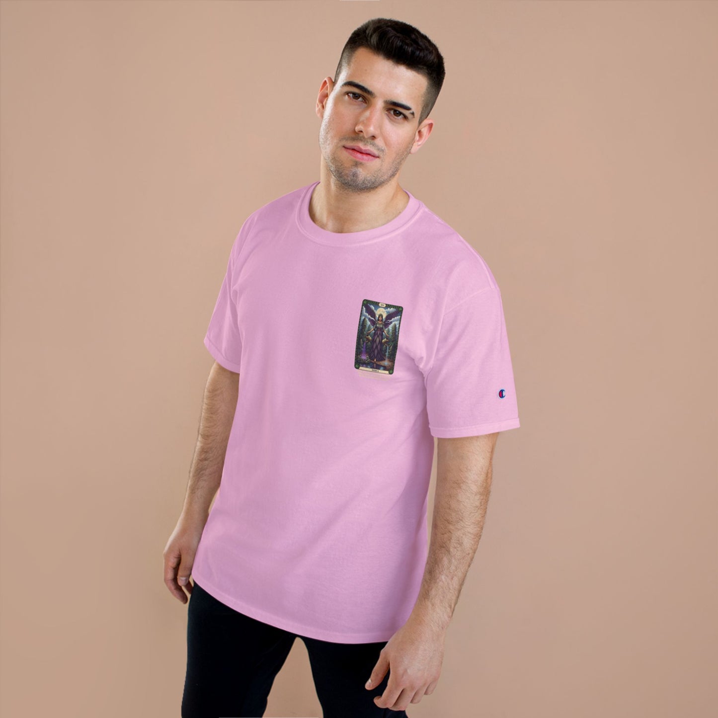 Indica Tarot Champion T-Shirt with Unique Angel Design, Spiritual Tee, Inspirational Fashion, Casual Wear, Gift for Him/Her, Relaxed Fit