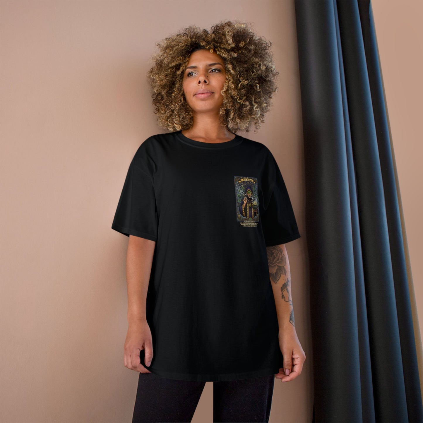 The Hasher Mystical Tarot Champion T-Shirt, Enchanted Apparel, Unique Graphic Tee, Gift for Wizard Lovers, Halloween Costume Shirt