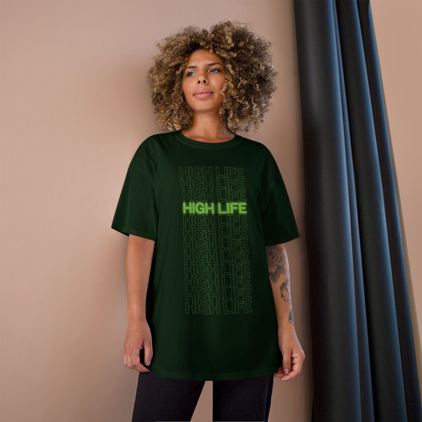 High Life Champion T-Shirt, Casual Wear, Streetwear, Gift for Him/Her, Summer Style