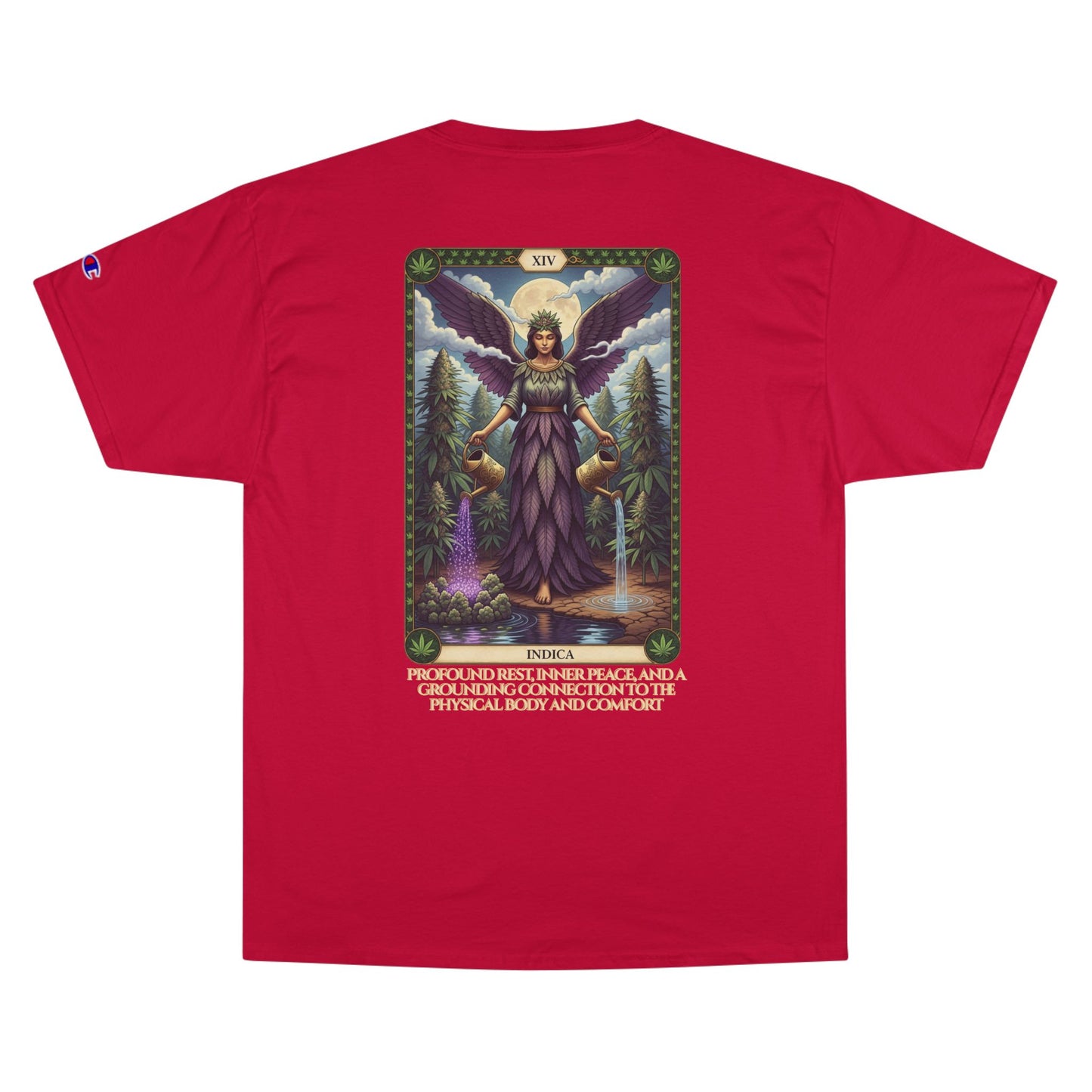 Indica Tarot Champion T-Shirt with Unique Angel Design, Spiritual Tee, Inspirational Fashion, Casual Wear, Gift for Him/Her, Relaxed Fit