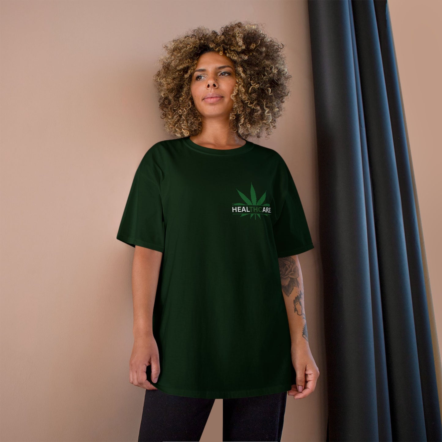Healthcare Champion T-Shirt, Unisex Casual Tee, Perfect for Medical Professionals, Gifts for Wellness Advocates, Green Leaf Design, Daily