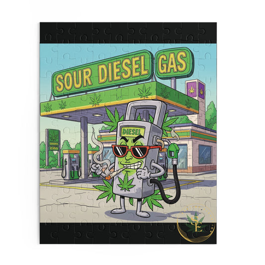 Sour Diesel Gas Puzzle, 120-500 Piece Jigsaw, Fun Gift for Potheads & Gamers