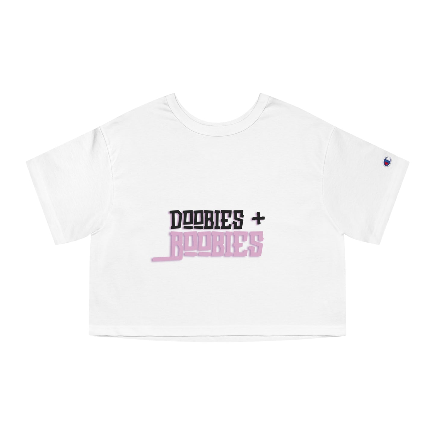 Cropped T-Shirt with Playful Design, Doobies + Boobies Tee, Trendy Women's Shirt, Summer Casual Fashion, Gift for Friends