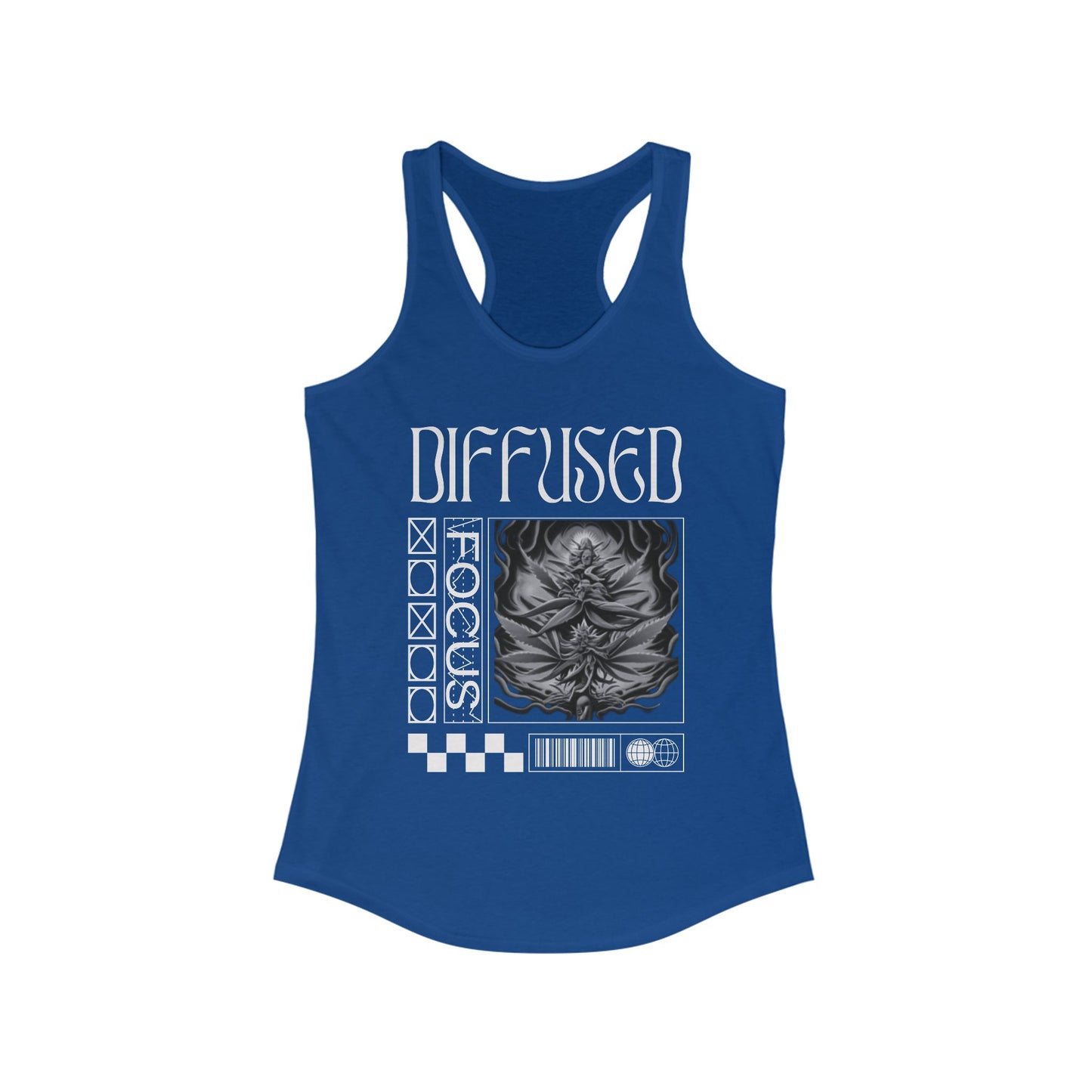Diffused Focus Stylish Graphic Tank for Women - Perfect for Fitness, Casual Wear, and Festivals, Includes 'Diffused XOXO' Design, Summer Essential, [...]