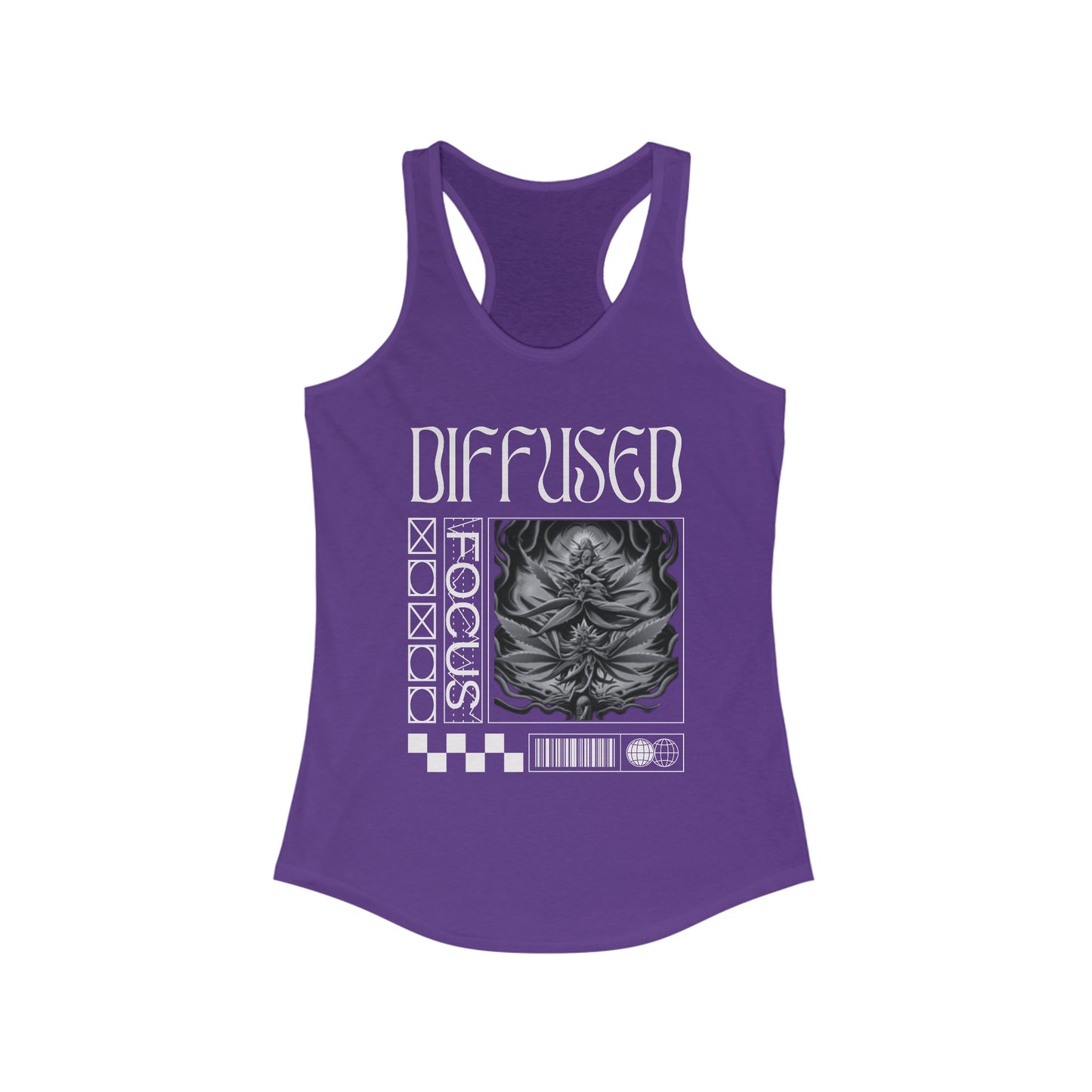 Diffused Focus Stylish Graphic Tank for Women - Perfect for Fitness, Casual Wear, and Festivals, Includes 'Diffused XOXO' Design, Summer Essential, [...]