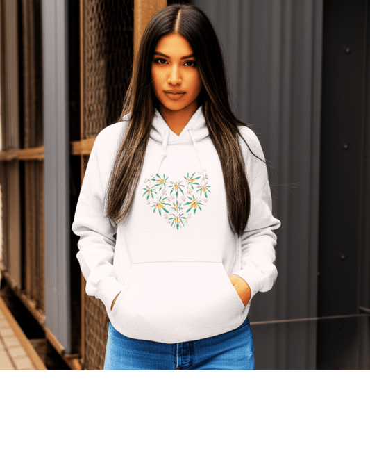 Champion Hoodie, Weed Leaf Heart 420 Love Pullover, Marijuana Hooded Sweatshirt, Cannabis Leaf Sweater, Hemp Leaf Cozy Jumper, Pot Lover