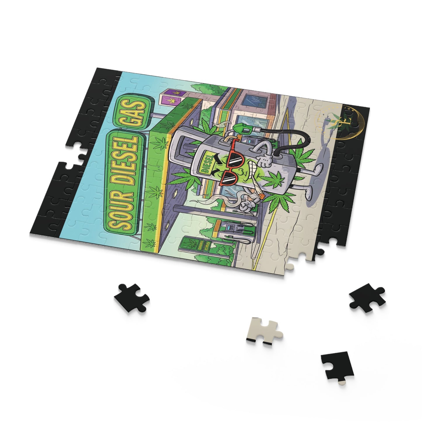 Sour Diesel Gas Puzzle, 120-500 Piece Jigsaw, Fun Gift for Potheads & Gamers