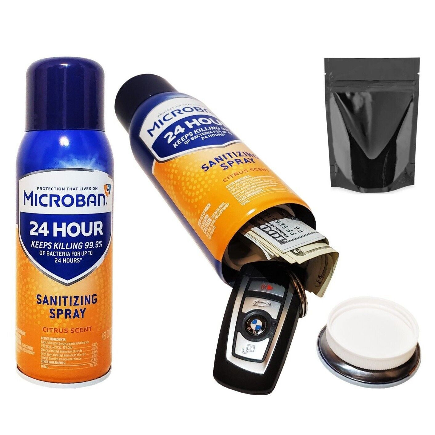 Microban Diversion Safe Stash Can Screw Lock Hidden Compartment for Valuables