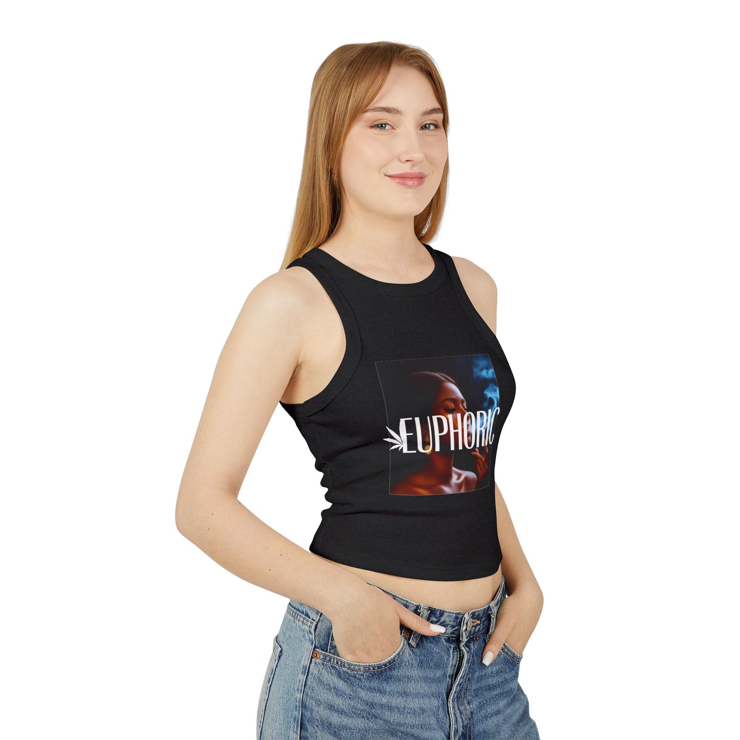 Euphoric Women's Micro Rib Racer Tank Top