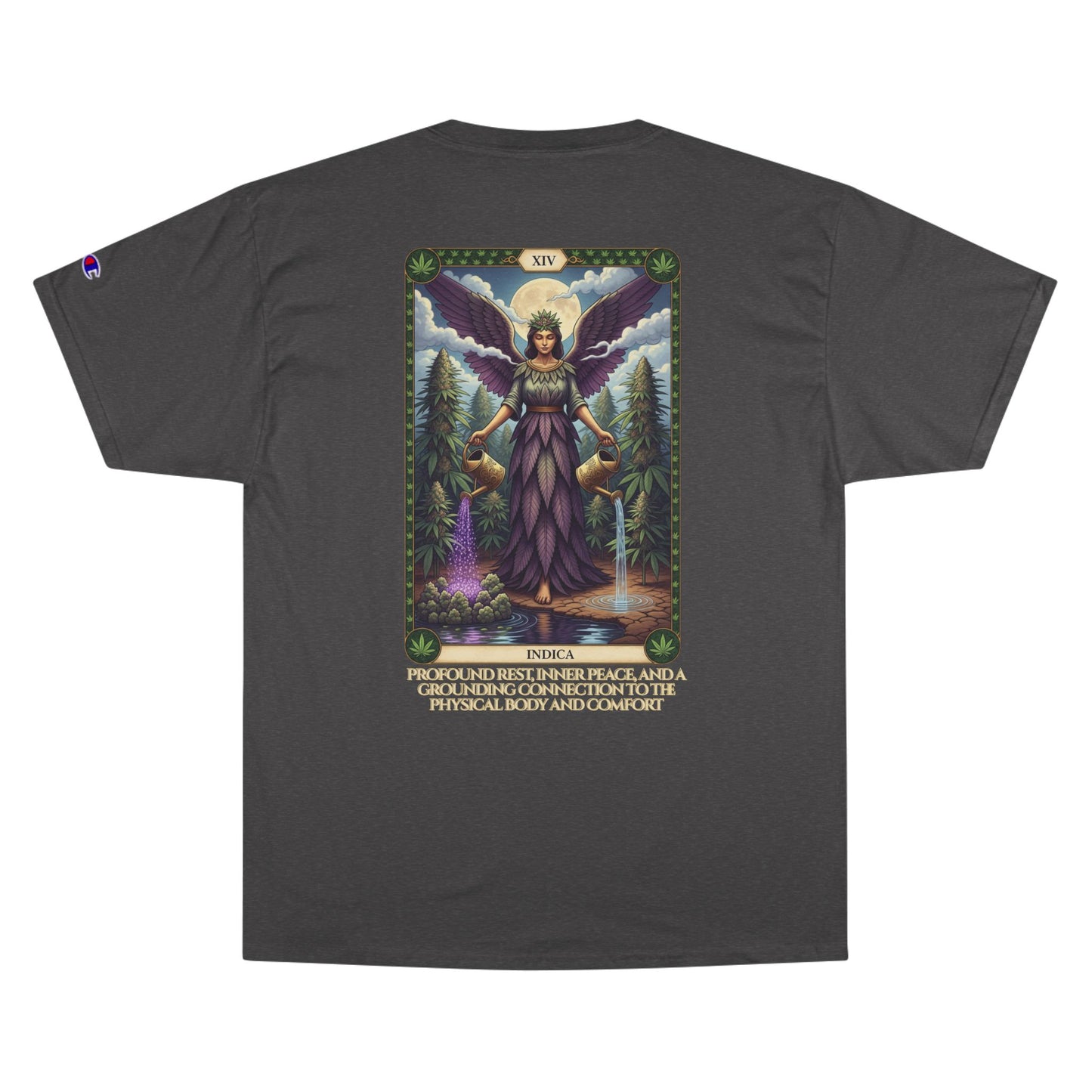 Indica Tarot Champion T-Shirt with Unique Angel Design, Spiritual Tee, Inspirational Fashion, Casual Wear, Gift for Him/Her, Relaxed Fit