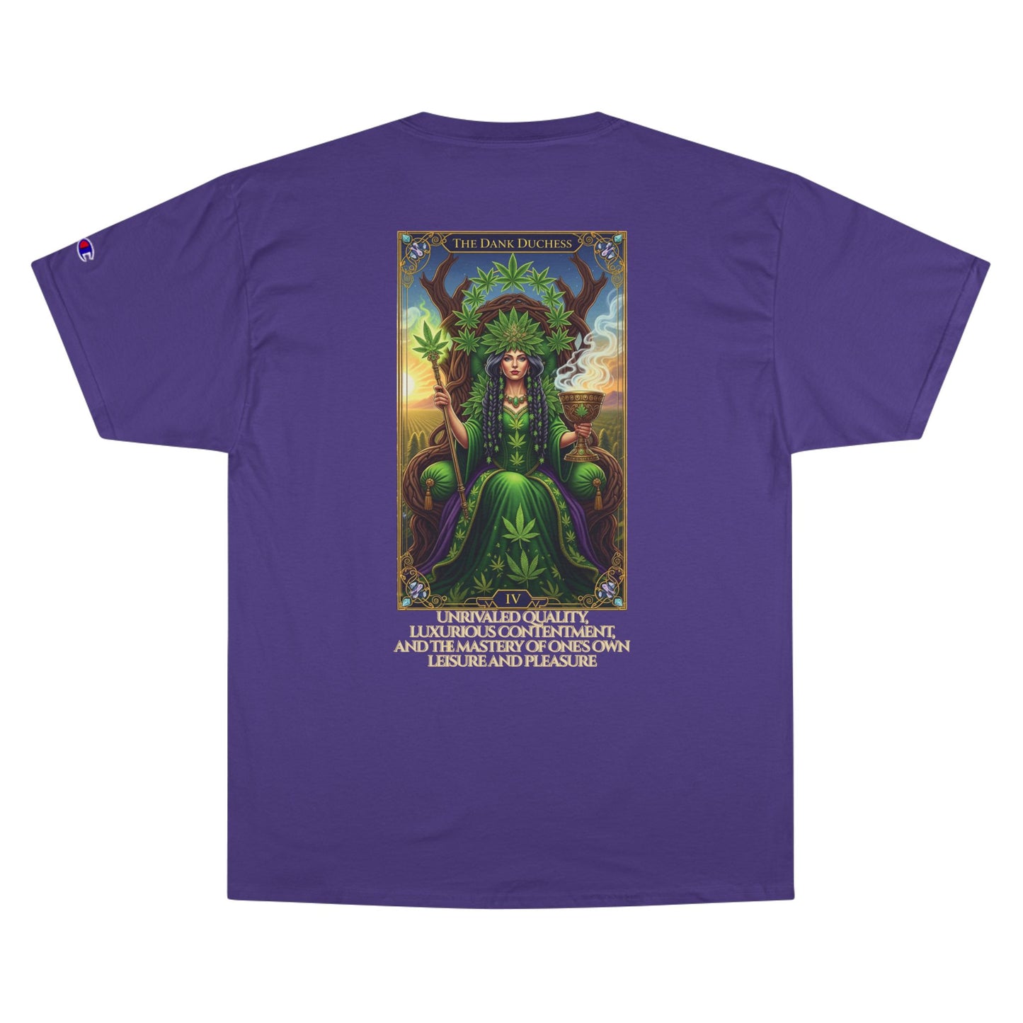 The Dank Dutchess Tarot Champion T-Shirt | Cannabis Queen Tee, Comfortable Graphic Shirt, Gift for Stoners, Festival Wear, Unique Streetwear