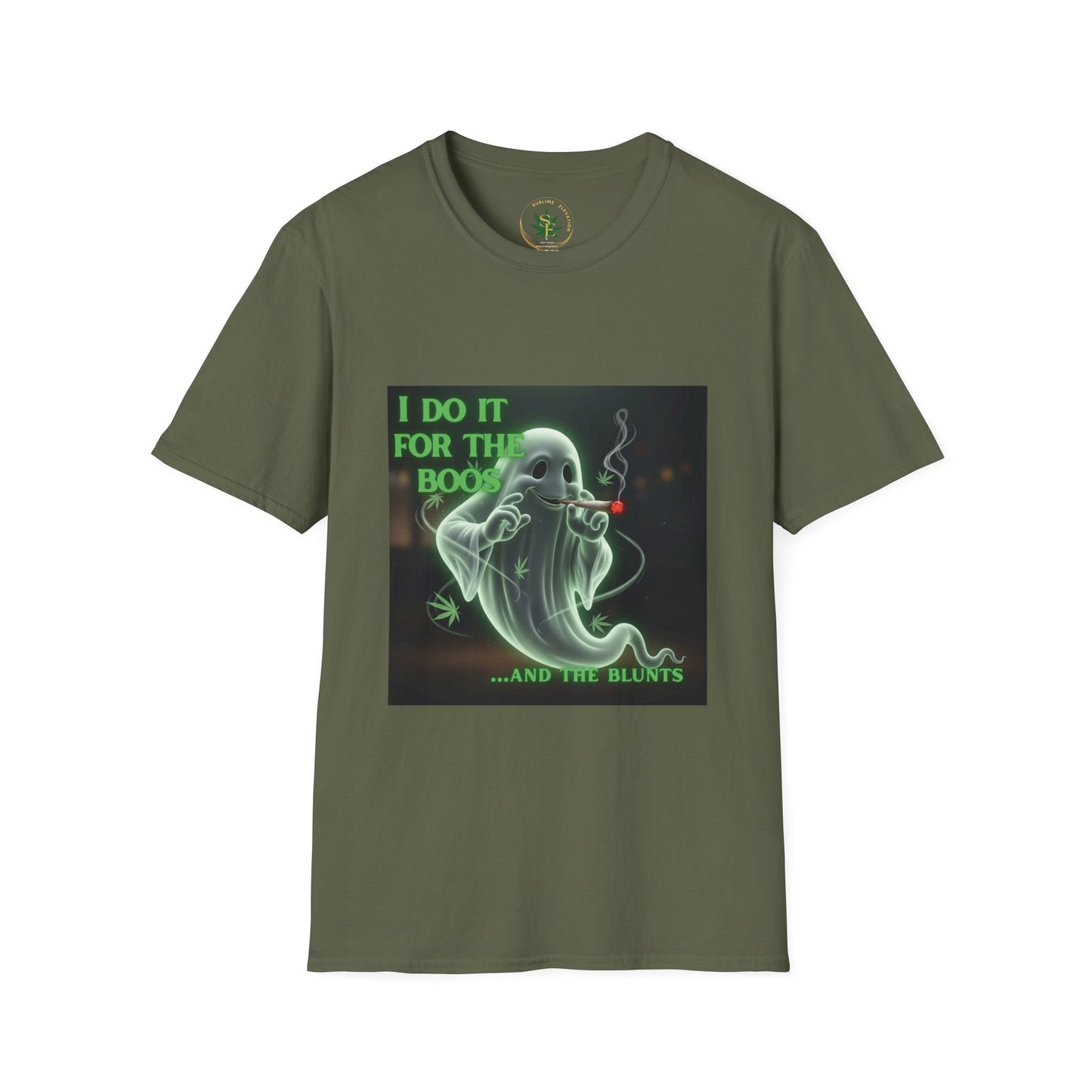 "I do it for the boos and the blunts." Ghostly Humor T-Shirt
