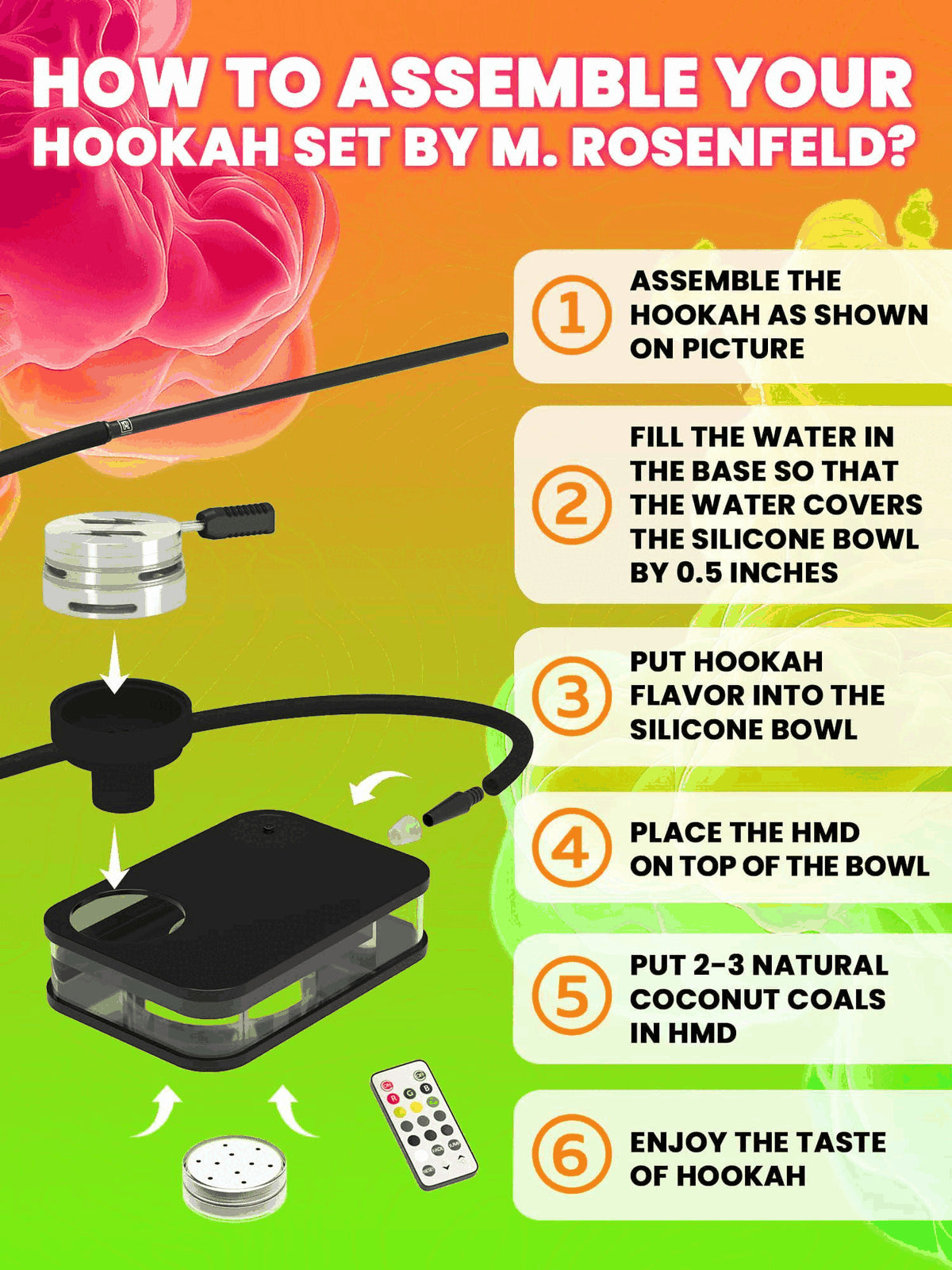 Premium Portable Black Hookah Set with Complete Accessories & Travel Bag