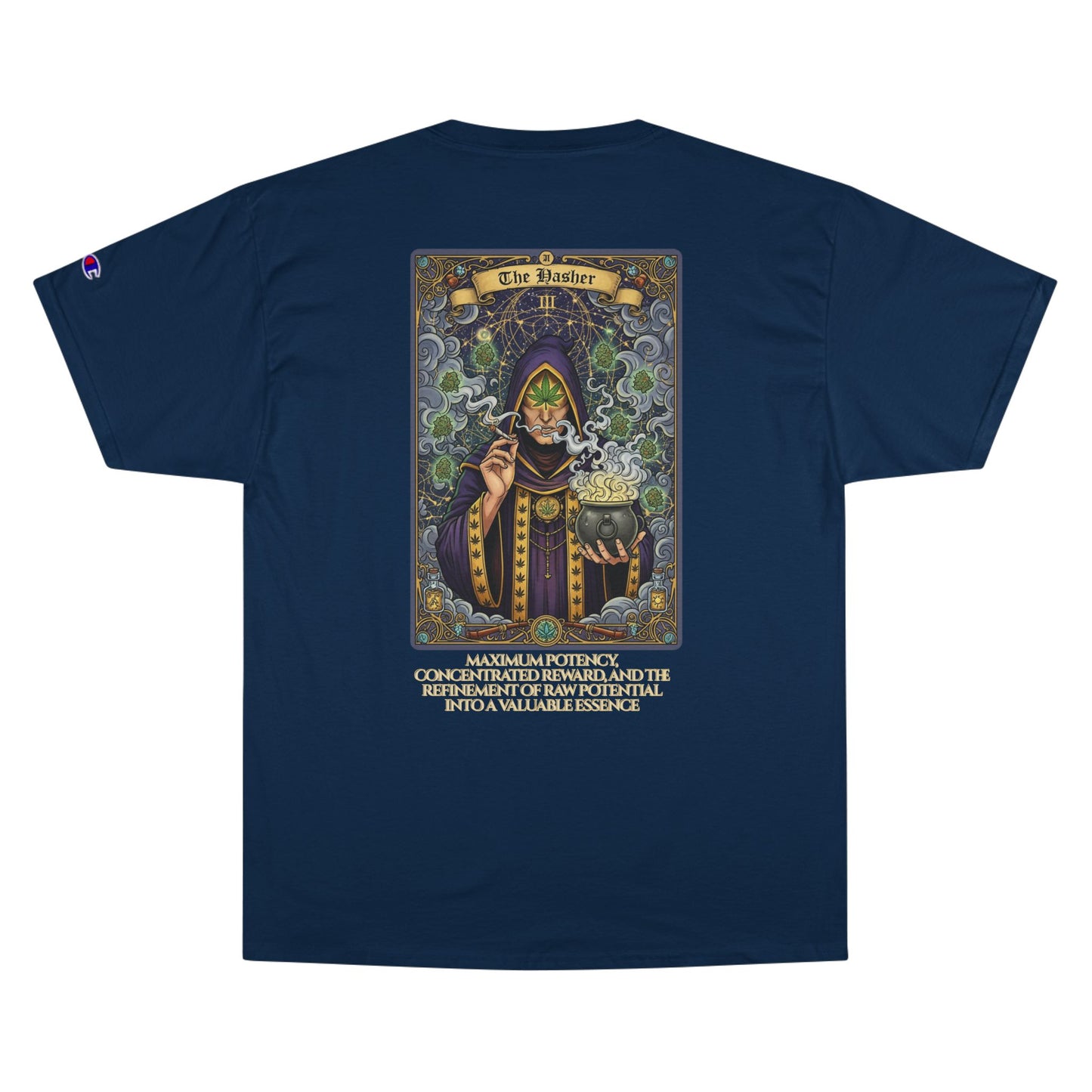 The Hasher Mystical Tarot Champion T-Shirt, Enchanted Apparel, Unique Graphic Tee, Gift for Wizard Lovers, Halloween Costume Shirt