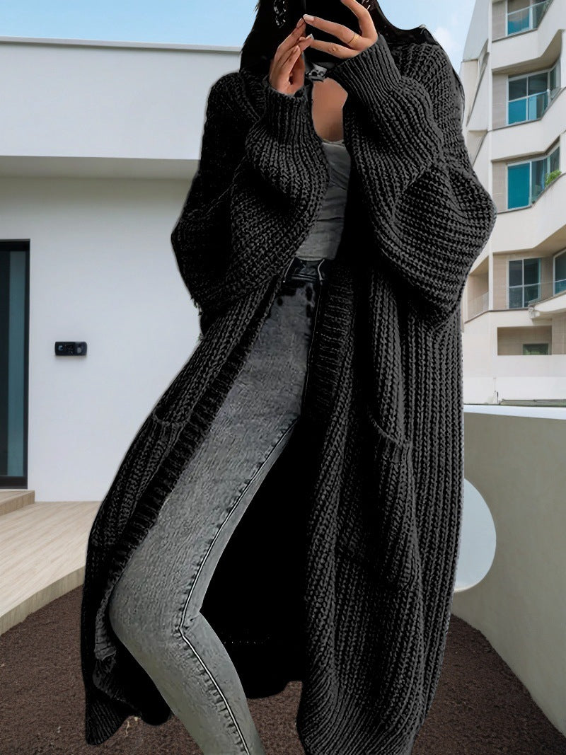 Autumn And Winter Lazy Style Long Cardigan Sweater For Women, Loose And Versatile, Long Sleeve Knitted Cardigan. - Sublime Elevation
