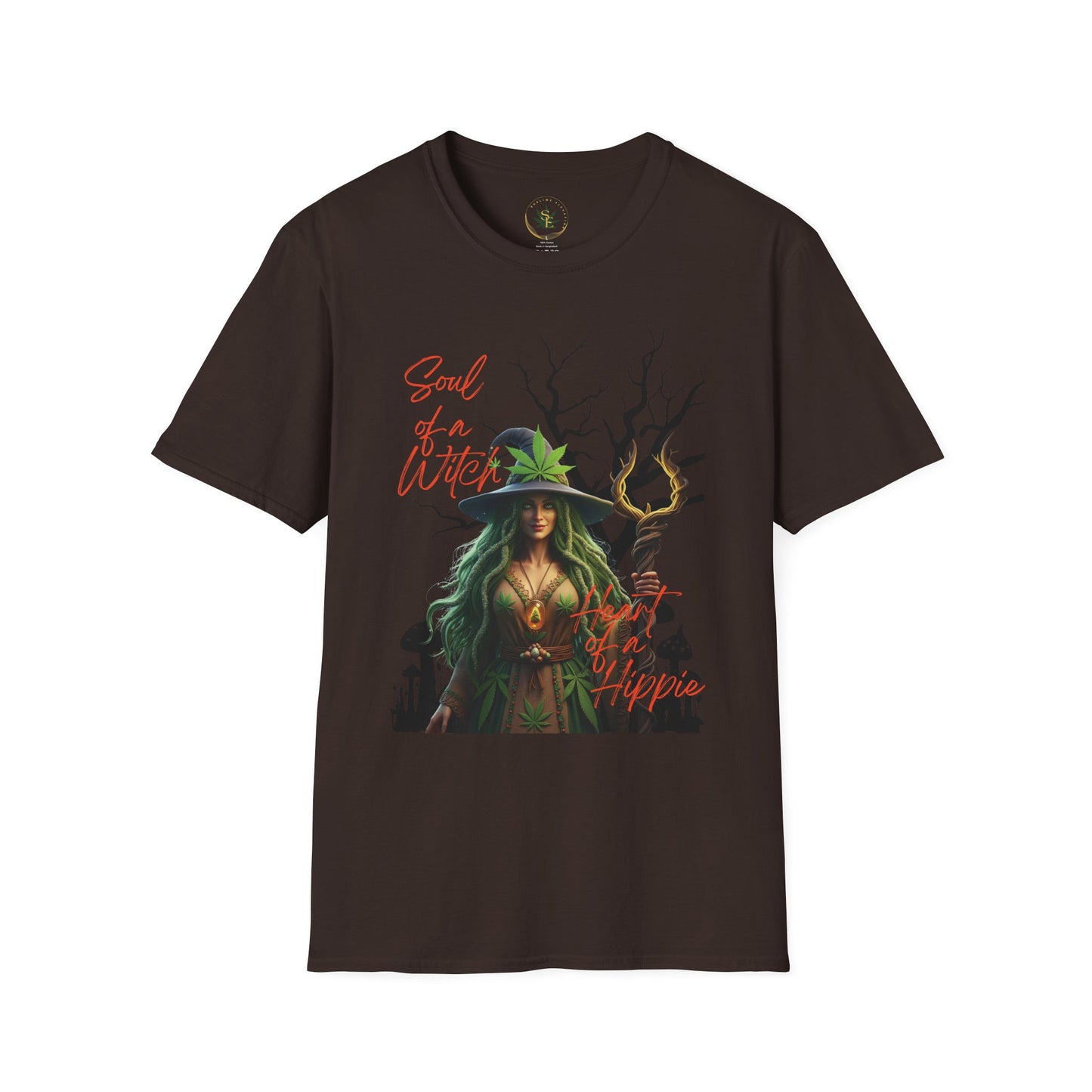 Witchy Graphic Tee: "Soul of the Witch, heart of a Hippie"