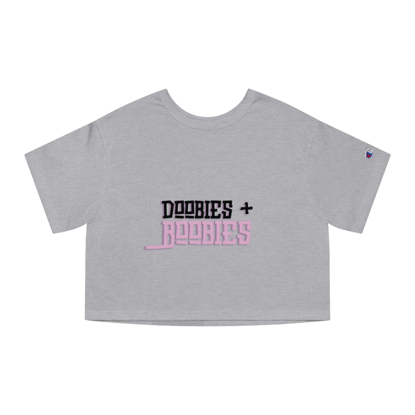 Cropped T-Shirt with Playful Design, Doobies + Boobies Tee, Trendy Women's Shirt, Summer Casual Fashion, Gift for Friends