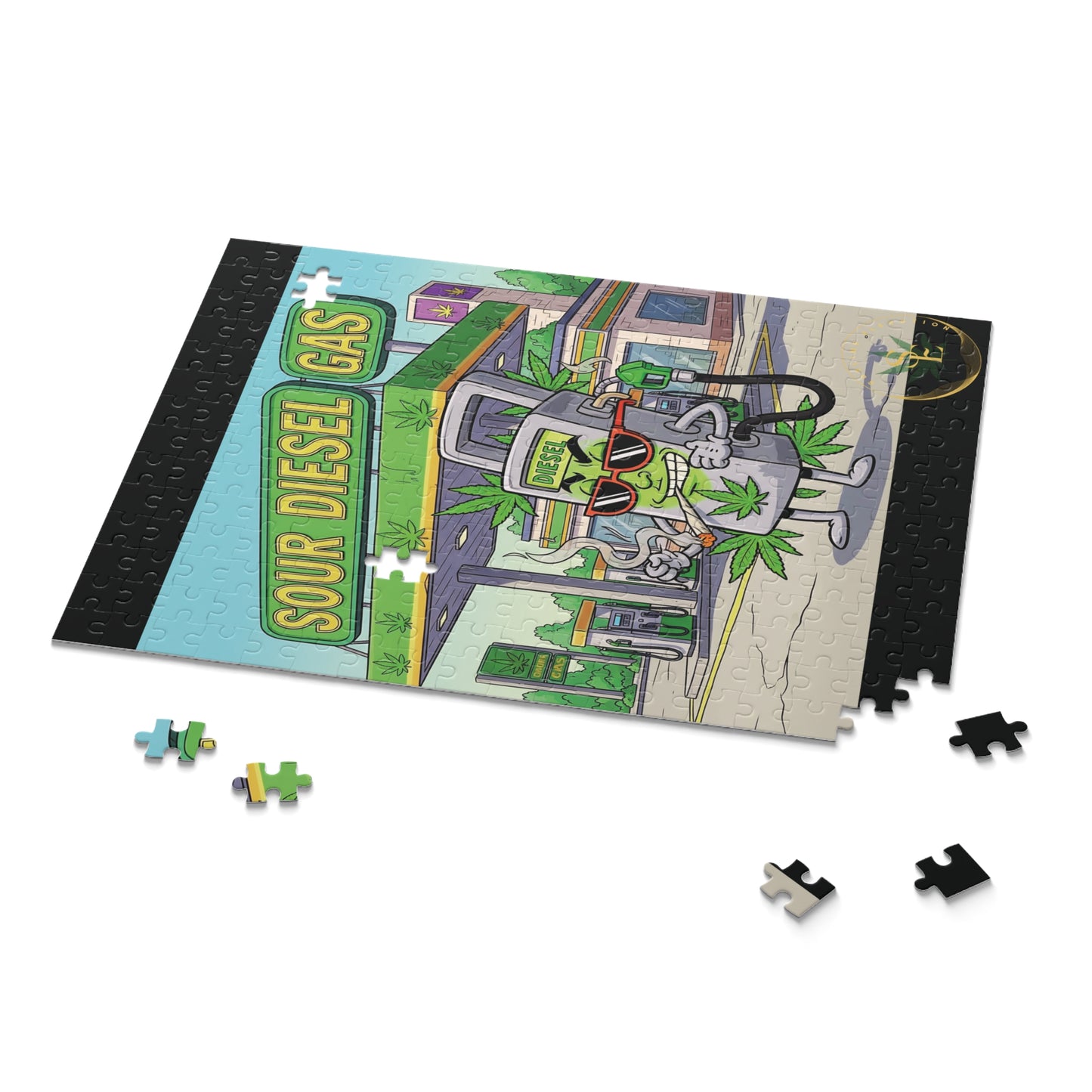 Sour Diesel Gas Puzzle, 120-500 Piece Jigsaw, Fun Gift for Potheads & Gamers