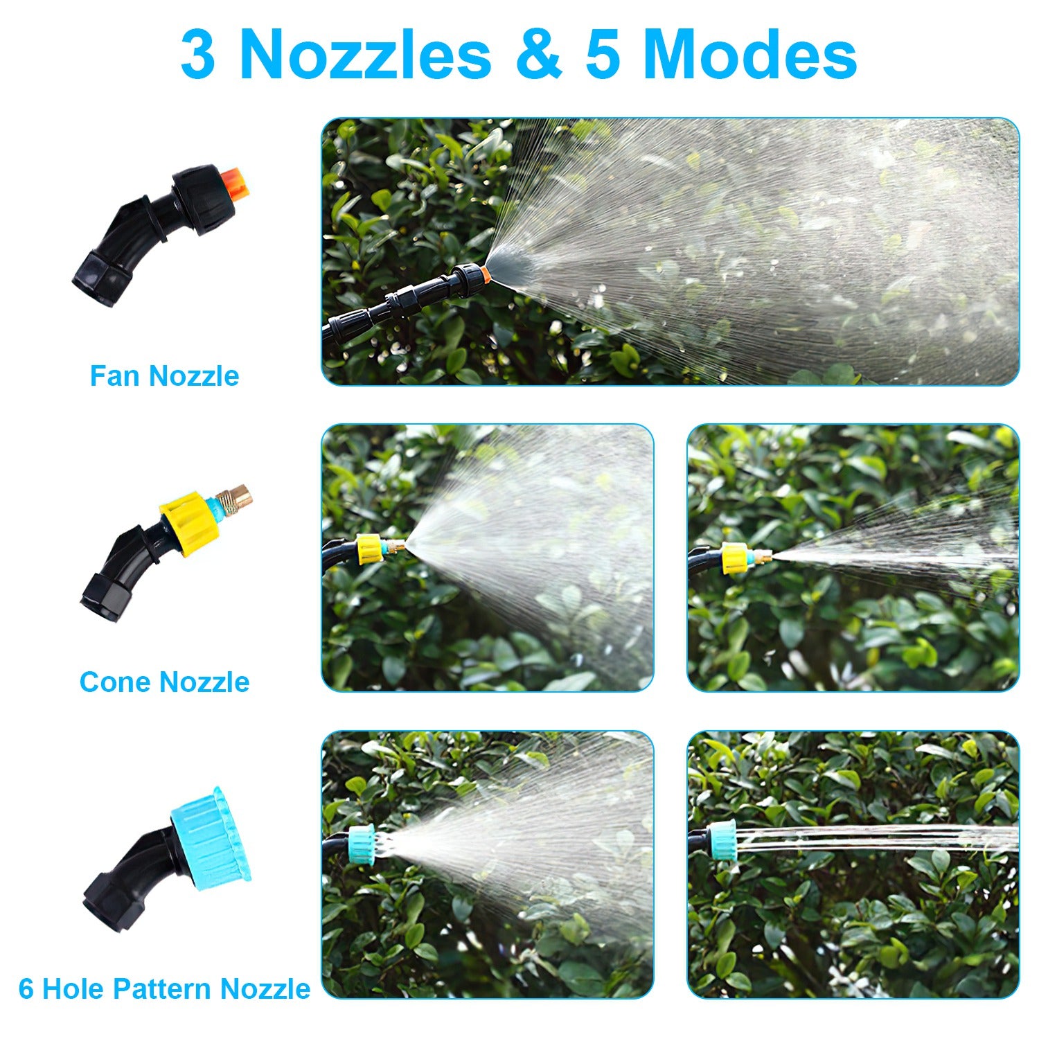 5L 1.32Gallon Battery Operated Water Sprayer Portable Garden Sprayer Electric Sprayer With Rechargeable Handle Telescopic Wand 3 Spray Nozzles Shoulder Strap For Lawn Garden - Sublime Elevation