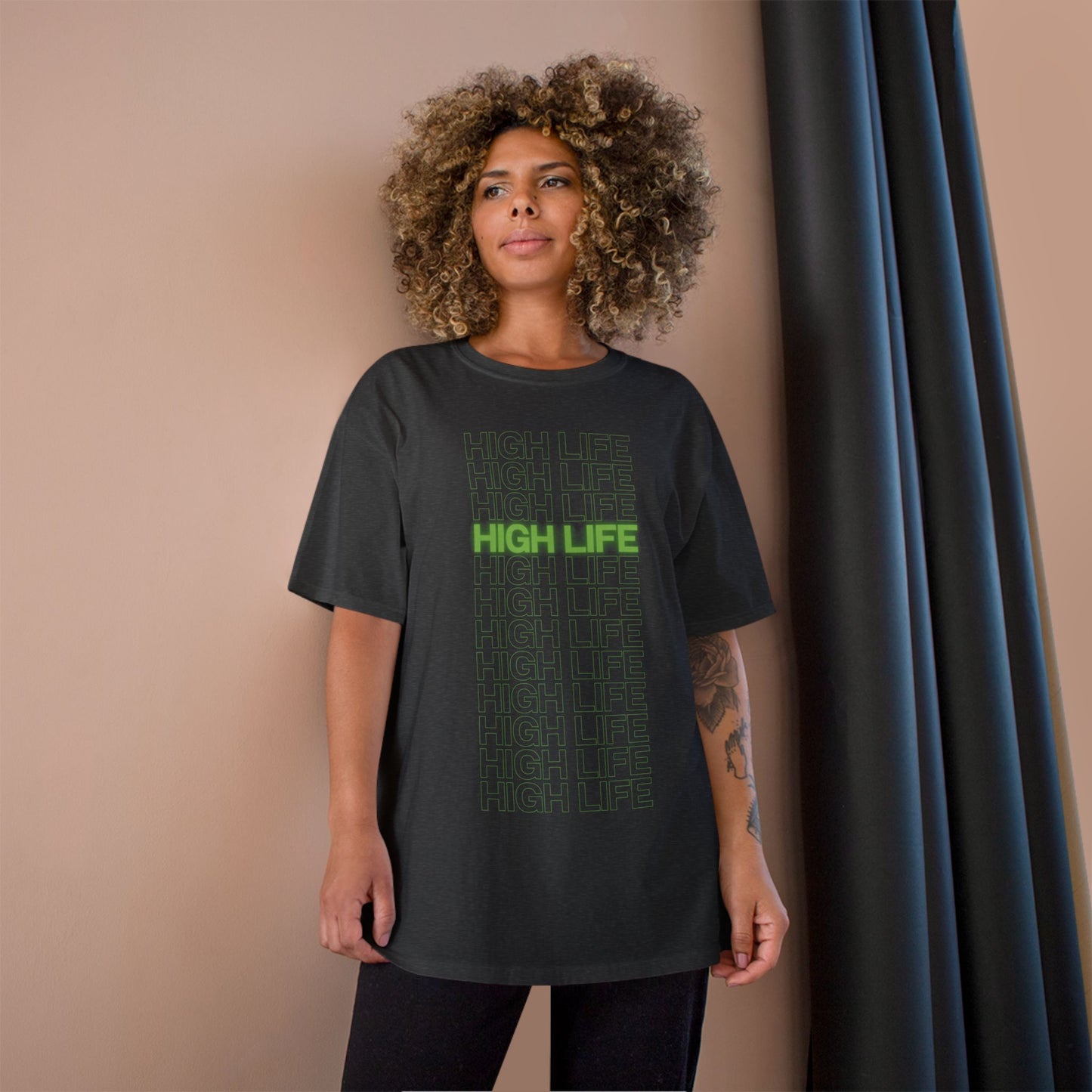 High Life Champion T-Shirt, Casual Wear, Streetwear, Gift for Him/Her, Summer Style