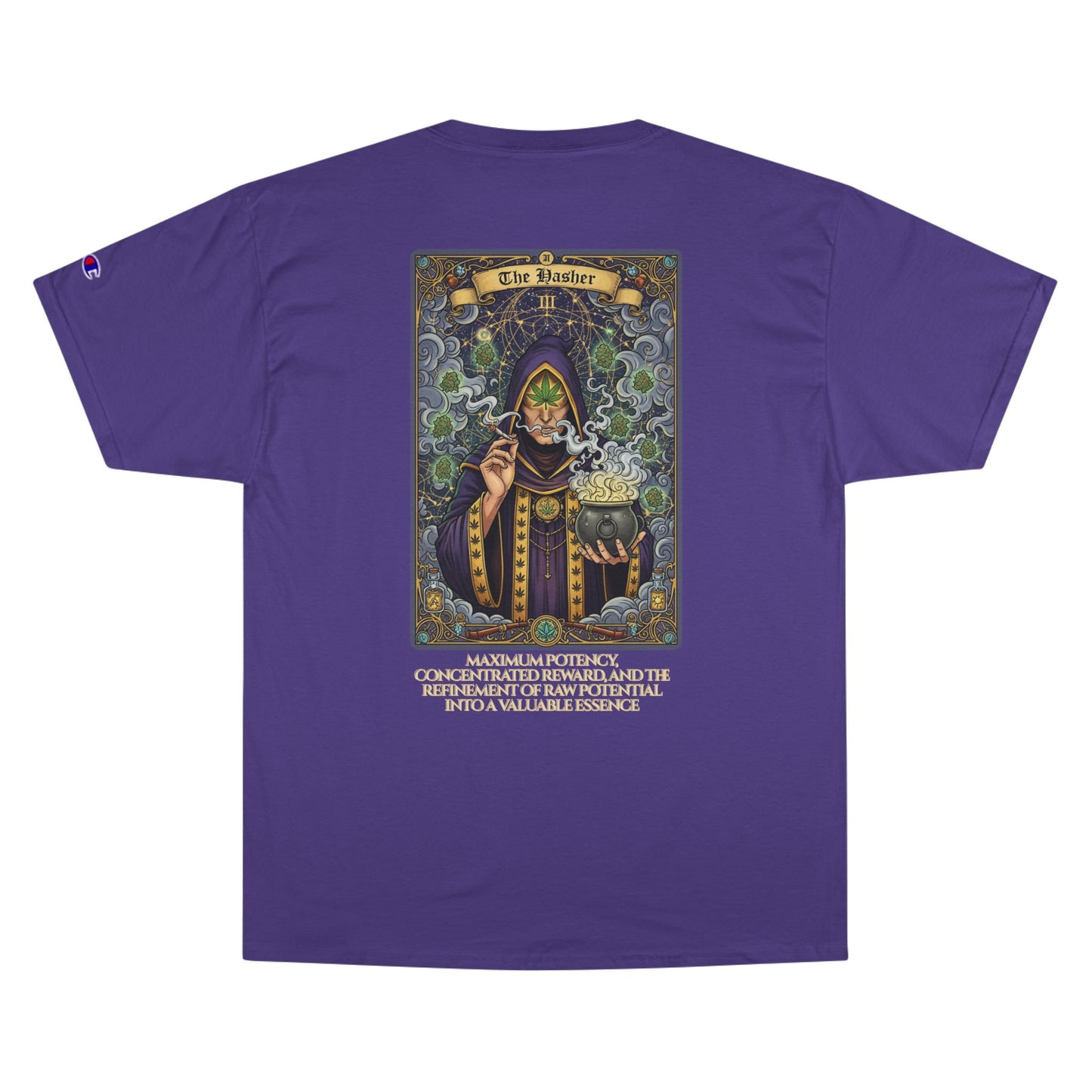 The Hasher Mystical Tarot Champion T-Shirt, Enchanted Apparel, Unique Graphic Tee, Gift for Wizard Lovers, Halloween Costume Shirt
