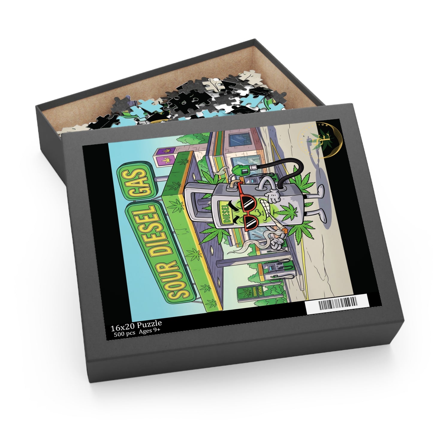 Sour Diesel Gas Puzzle, 120-500 Piece Jigsaw, Fun Gift for Potheads & Gamers