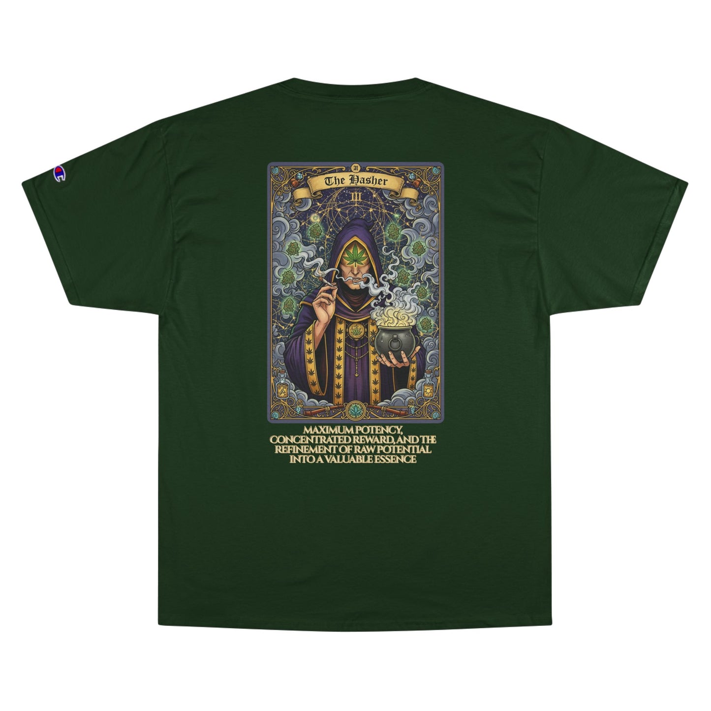 The Hasher Mystical Tarot Champion T-Shirt, Enchanted Apparel, Unique Graphic Tee, Gift for Wizard Lovers, Halloween Costume Shirt