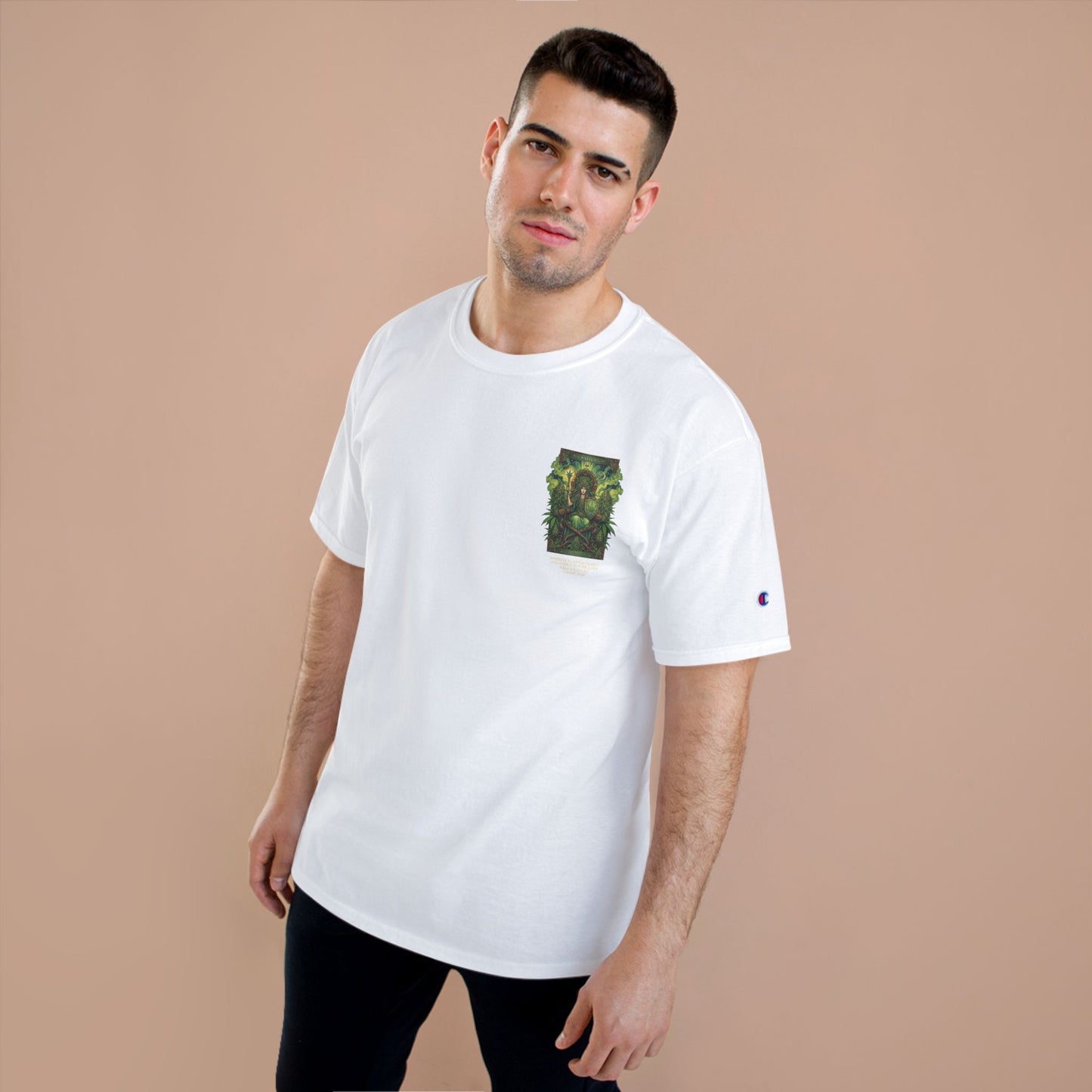 Sativa Mystical Tarot Champion T-Shirt | Nature Lovers Tee, Green Goddess Shirt, Bohemian Graphic Tee, Eco-Friendly Apparel, Mythical Artwear