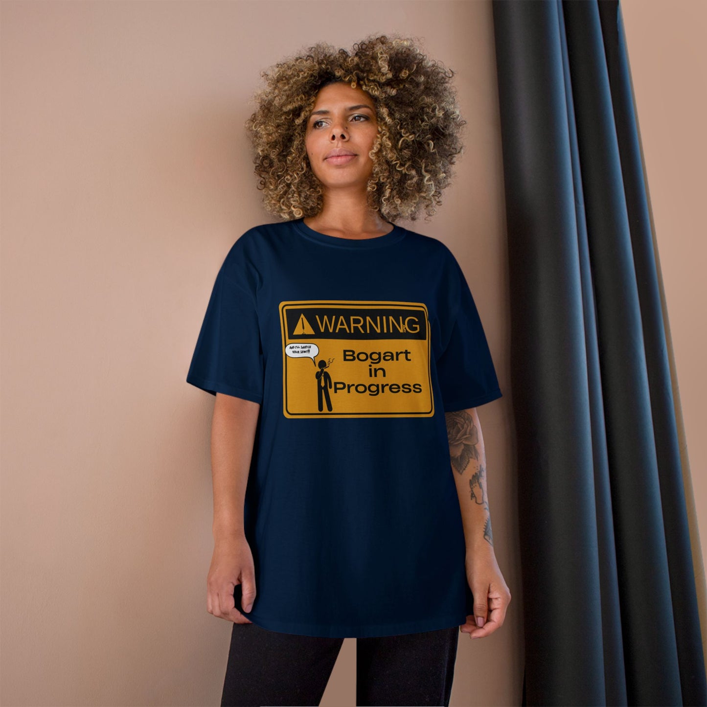 Warning Bogart in Progress Champion T-Shirt