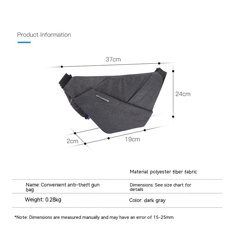 Digital Storage Canvas Chest Bag Crossbody Multi-functional Business Close Shoulder Anti-theft Package - Sublime Elevation