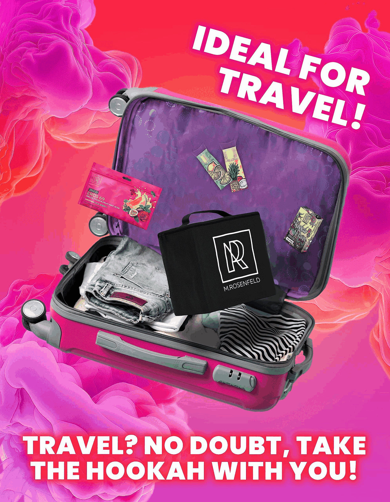 YADO Portable Purple Hookah Set with 2 Hoses and Charcoal Holder - Perfect for On-the-Go Enjoyment!