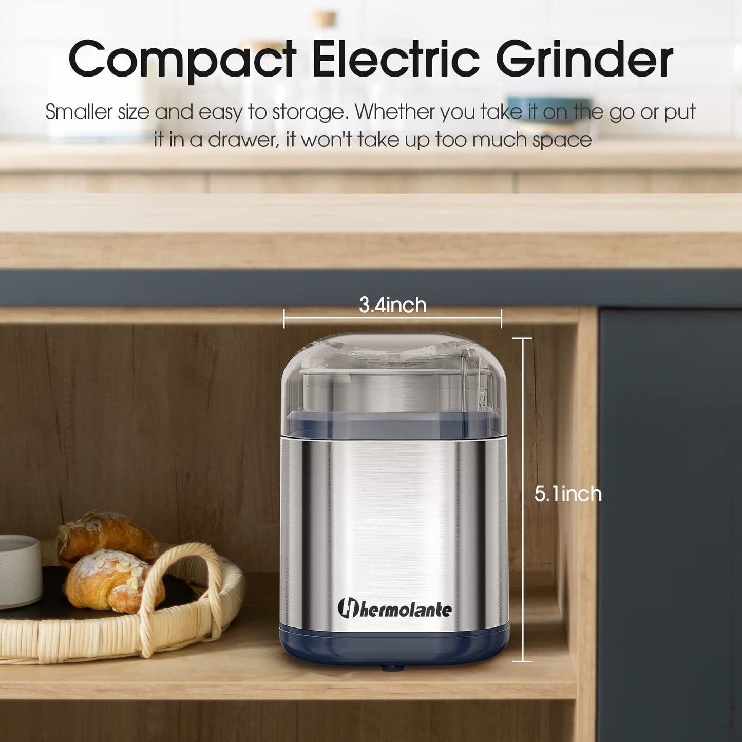  200 Watt  Herb Grinder with Stainless Steel Blade