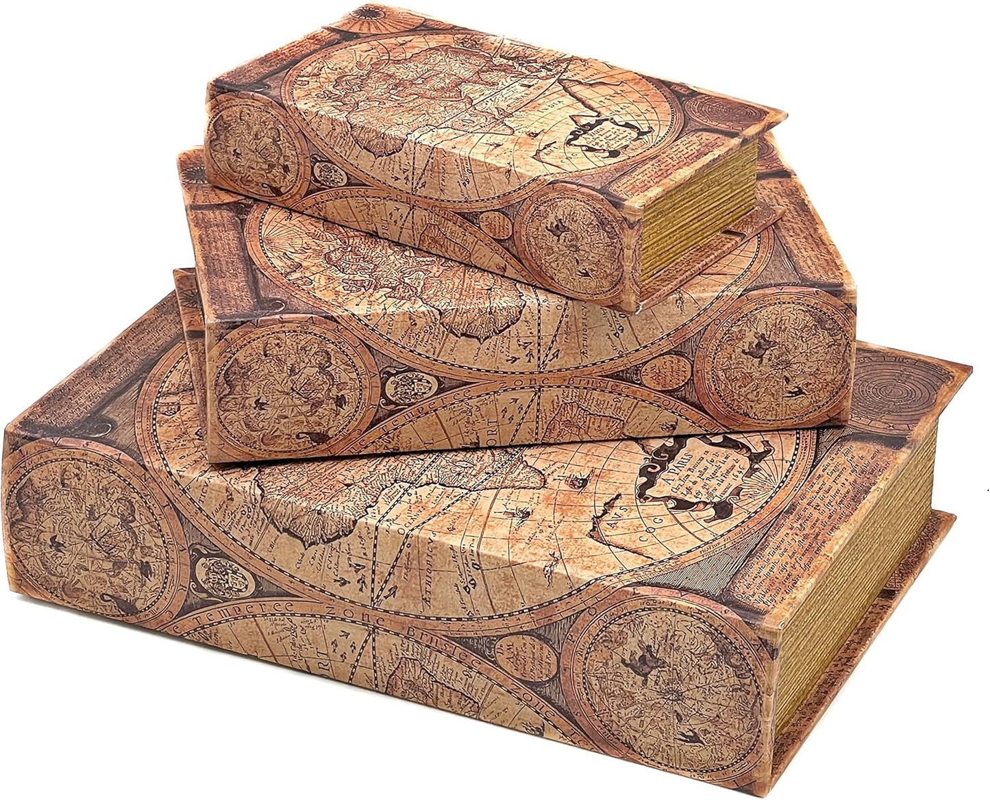 Secret Antiques Vintage Retro Invisible Storage Book Box 3-Piece Set