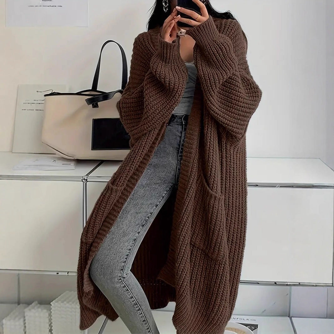 Autumn And Winter Lazy Style Long Cardigan Sweater For Women, Loose And Versatile, Long Sleeve Knitted Cardigan. - Sublime Elevation