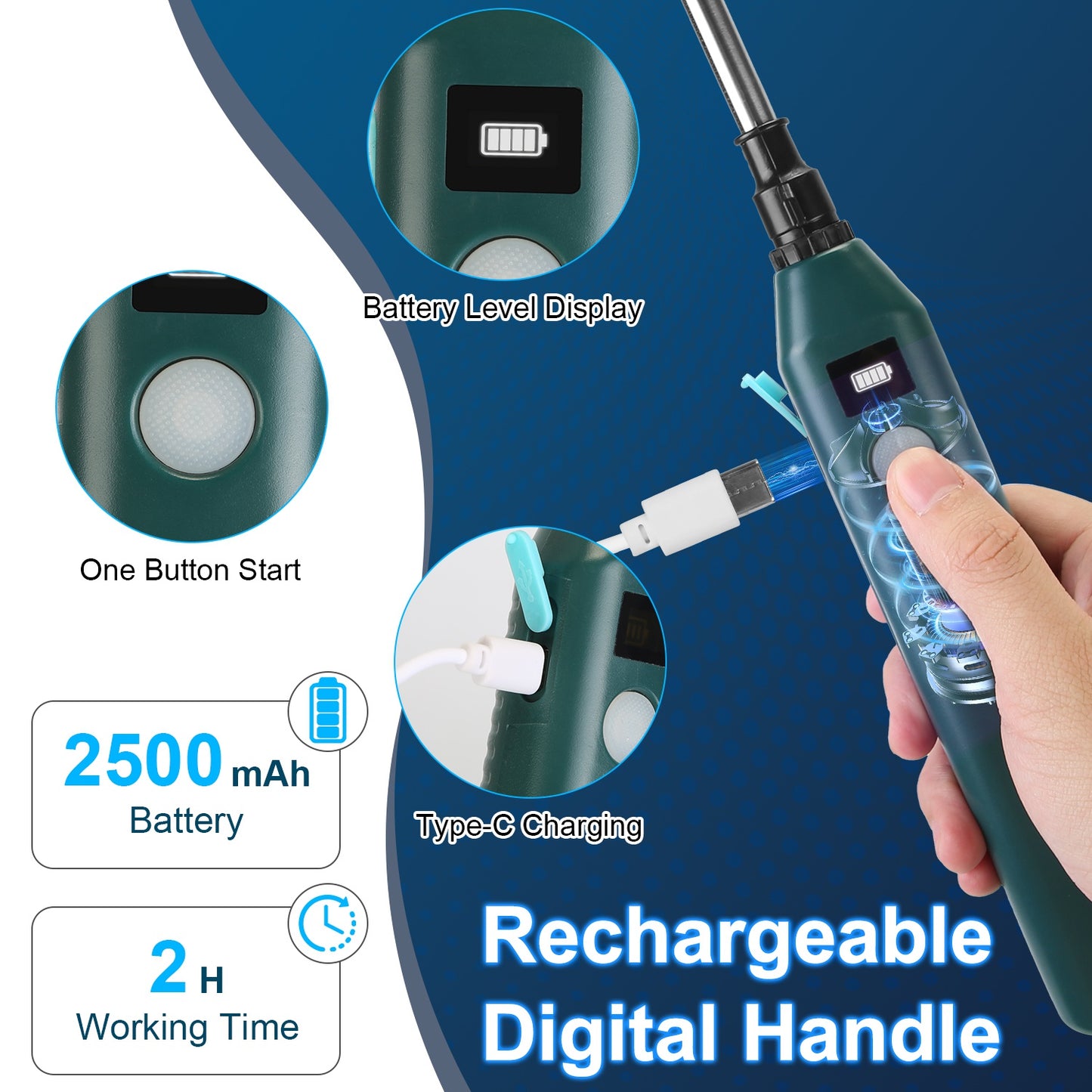 5L 1.32Gallon Battery Operated Water Sprayer Portable Garden Sprayer Electric Sprayer With Rechargeable Handle Telescopic Wand 3 Spray Nozzles Shoulder Strap For Lawn Garden - Sublime Elevation