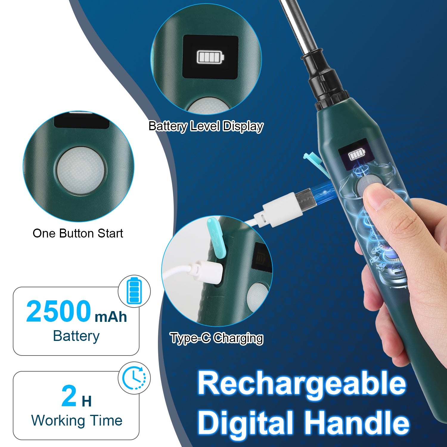 5L 1.32Gallon Battery Operated Water Sprayer Portable Garden Sprayer Electric Sprayer With Rechargeable Handle Telescopic Wand 3 Spray Nozzles Shoulder Strap For Lawn Garden - Sublime Elevation